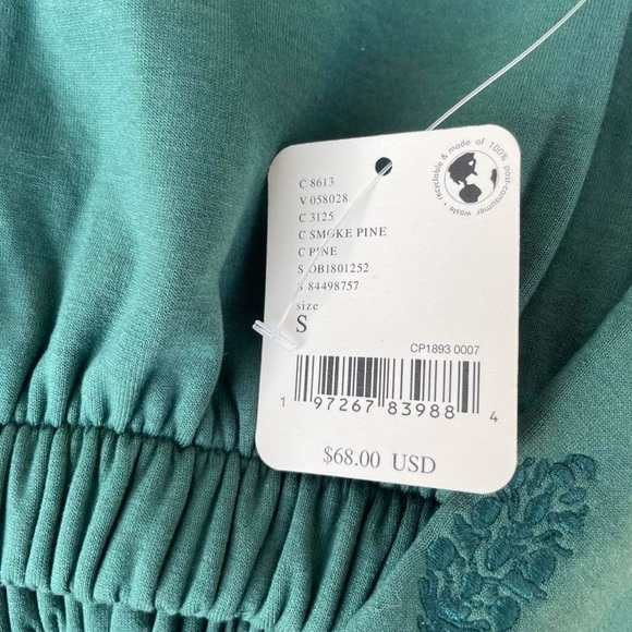 NWT Free people movement green cropped long sleeve sweatshirt sz s - Picture 3 of 5